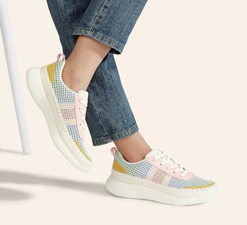 Image of BELOS Women's Glitter Shoes Sparkly Lightweight Metallic Sequins Tennis Shoes Casual Retro Braided Walking Shoes