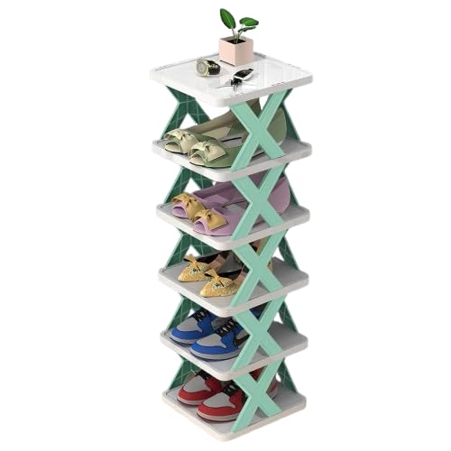 6 Layer Shoe Rack Multipurpose Plastic Stackable Organizer Stand For Home Bedroom Entryway Footwear Storage Shelf-image-39