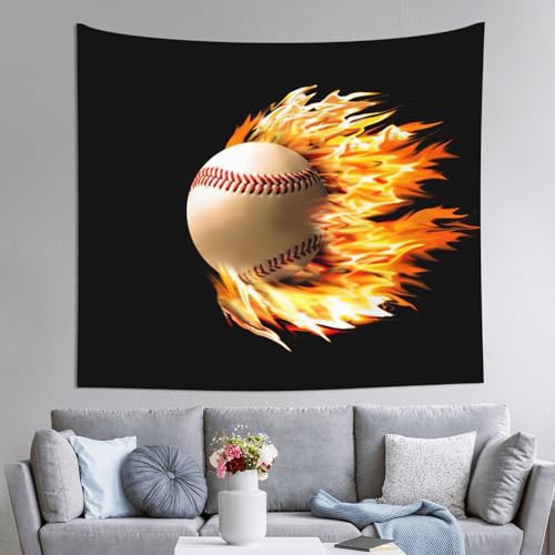 Tapisserie de décoration de chambre motif baseball pompier grand format
