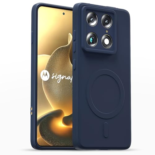 Image of Back Cover Motorola Signature 5G | MagFit Ring Design (Non-Magnetic) | Shockproof Case | Anti-Slip Grip | Raised Camera Edges | Slim Protective Case for Motorola Signature 5G (Steel Blue)