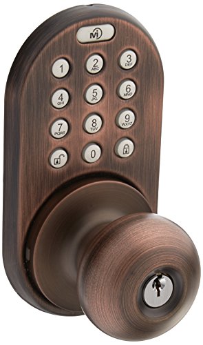 MiLocks XKK-02OB Digital Door Knob Lock with Keyless Entry via Remote Control and Keypad Code for Interior Doors - (Oil-Rubbed Bronze)