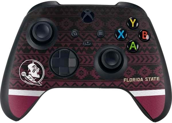 Skinit Decal Gaming Skin Compatible with Xbox Series X Bundle - Officially Licensed Florida State University Pattern Jersey Design