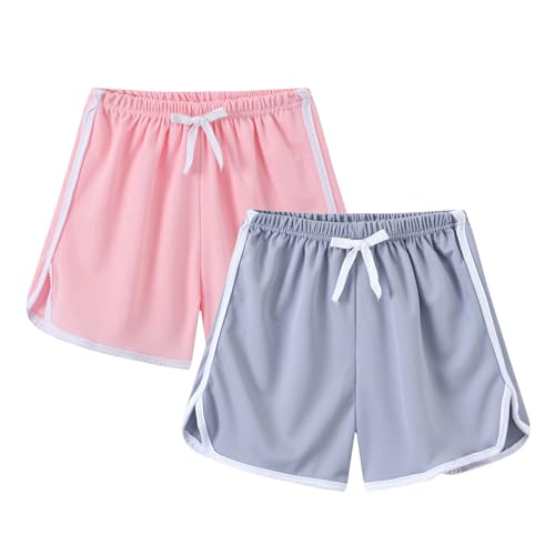 2 Pack Girls Athletic Soccer Basketball Shorts Toddler Biker Gym Sports Volleyball Dolphin Shorts Yoga Short Pants