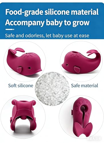 Image of Baby Bath Spout Cover, Silicone Faucet Protector for Kids - Soft Universal Tub Spout Guard, Prevent Bumps & Burns, Non-Slip Bath Safety Accessories for Infants Toddlers(Pink /Blue /Grey) (Pink)
