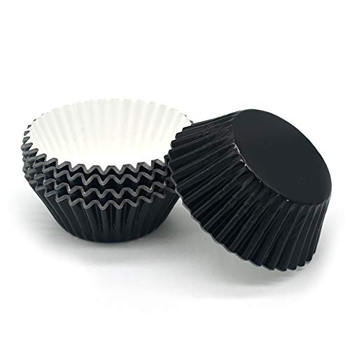 Image of Standard Black Foil Cupcake Liners Muffin Baking Cups for Party and More, 100-Count