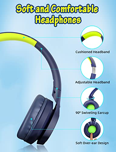 Image of USB Type C Kids Headphones for School, Wired Over Ear Headsets with Microphone Limited Volume 85dB / 94dB, Portable USBC Headphones for Kids Teens Children Online School /Travel /iPad /Tablet /Cellphone