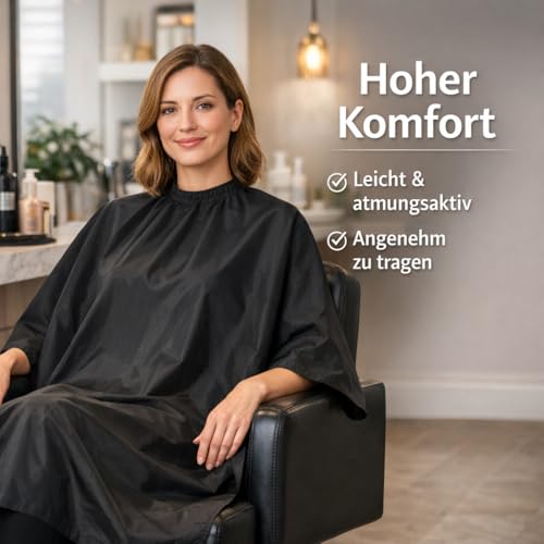 IC-collection Friseurumhang Profi – Extra Groß 126x146 cm – Wasserabweisender Haarschneideumhang aus Polyester… – Ansicht 2