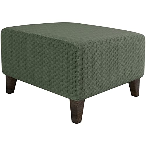 TAIXINT Jacquard Housse De Repose-Pieds Rectangulaire, Extensible Élastique Couverture pour Rangement Repose-Pied Housse De Pouf Canapé (Vert) Cover
