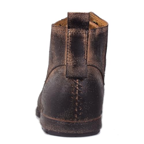 OSSTONE Retro Tanned BrownMoto Boots for Men Fashion lace-up Leather Retro Chukka Boots Casual Shoes OS-6015-2-RT-US-R3