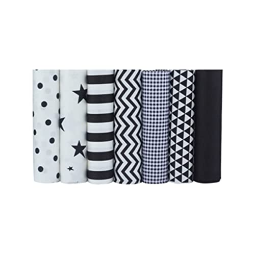 CHAMOKA 7pcs/Lot (16"x20") Printed 100% Cotton Fat Quarters Bundle for Quilting Scrapbooking, Arts & Crafts, DIY Projects, Collage