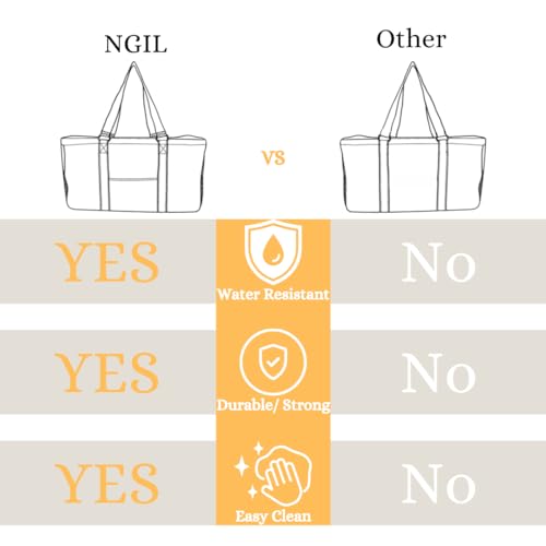 NGIL Extra Large Utility Tote Reusable Grocery Bag Oversized Collapsible for Groceries, Storage, Picnic, Beach (Sea Turtle Anchor Print-navy) - Thumbnail 6