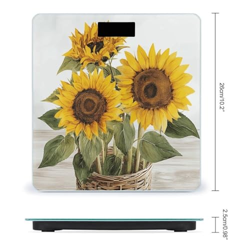 Báscula digital de baño Alluring Sunflowers 26x26 cm miniatura 2
