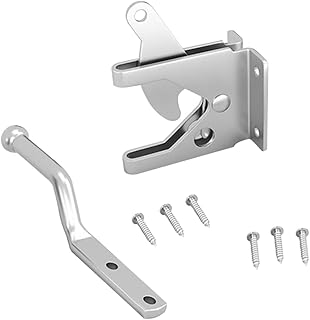 TEMKIN 1 Set Fence Lock Barrel Bolt Fasteners Hardware Heavy Duty Hinges Cabinet Gate for Wood Fence Door Bolt Gravity Locking Automatic Latch Gravity Lever Fence Lock Post Mount Lock Latch