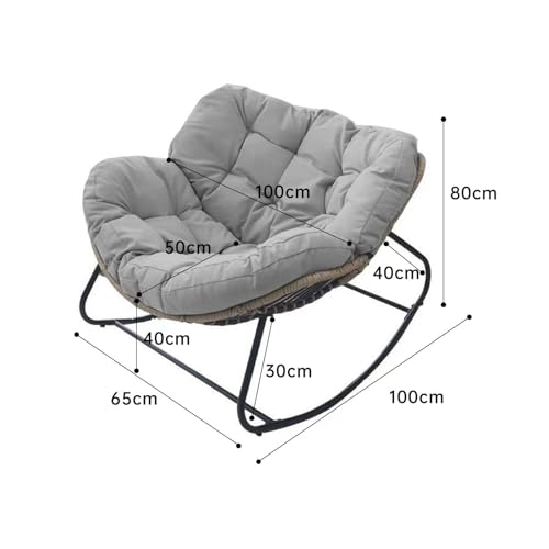 Fauteuil à bascule moderne en rotin noir design intérieur extérieur