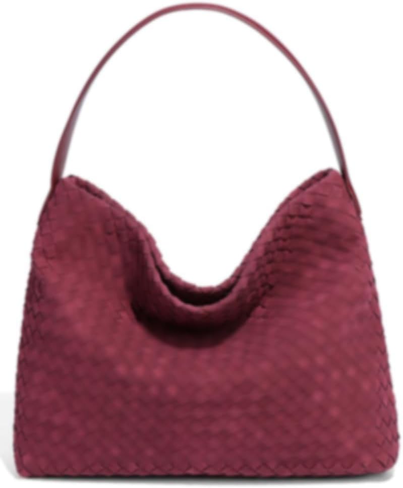 Slouchy Suede Woven Hobo Bags Women Trendy Suede Purse Crossbody Crescent Shoulder Satchel Bag Top Handle Tote Handbag | Slouchy, Woven, Trendy, Suede Purse, Crescent