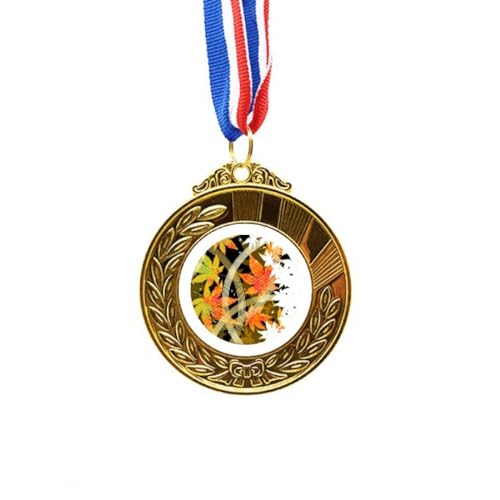 Cinta para medalla de ganador con patrón de flores de arce geométricas