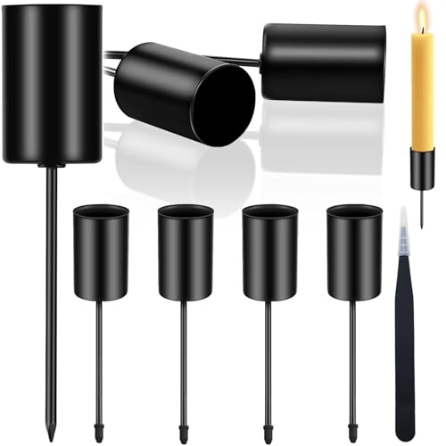 4 Stück Kerzenhalter Adventskranz, Kerzenständer Schwarz Retro...