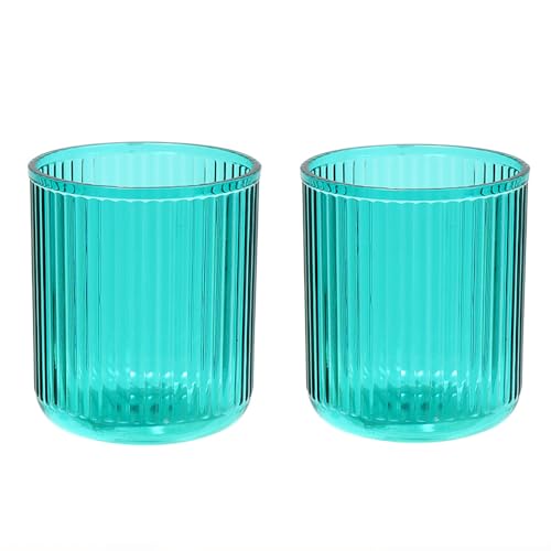 CAWEIN Badezimmer-Becher, 2 Stück, unzerbrechlicher Zahnbürstenbecher, spülmaschinenfest, Grün und Grün