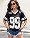 KPOP Oversized Y2k Jersey for Women Baggy Jersey Graphic Streetwear V Neck Football Jersey Hip Hop Active Tee Unisex Black
