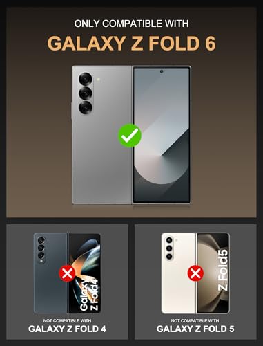 Image of Vihibii for Samsung Galaxy Z Fold 6 Case with Card Holder & Camera Cover & Hinge Protection & Screen Protector, [Military Grade Drop Protection] Heavy Duty Rugged Wallet Case for Z Fold 6, Rose Gold