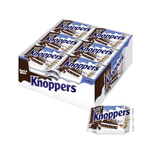 Knoppers Black and White, dunkle Waffelschnitten mit Kakao - 24 x 25 g – Ansicht 1
