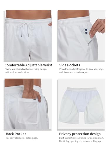 RELLECIGA Men's Board Shorts Quick Dry 9 Inch Swim Trunk with Mesh Lining3