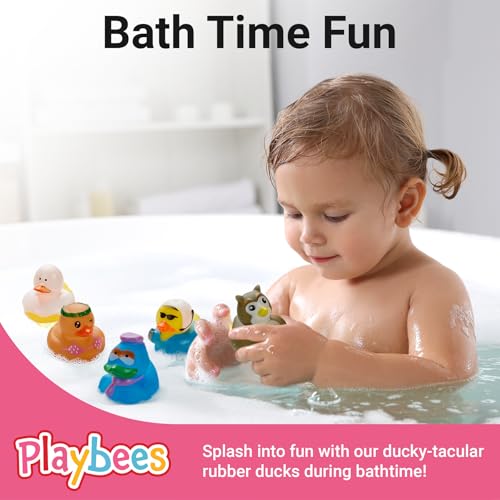 image for Playbees Rubber Ducks in Bulk 25 Pack Assortment Duckies Kids Baby Bat