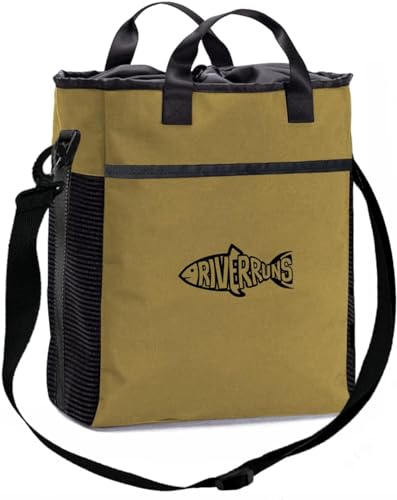 Riverruns Fishing Hunting Wader Bag with Vented Mesh Waders Boots Bag Fly Fishing Storage Bag for Hiking Camping (Khaki Medium 30L)