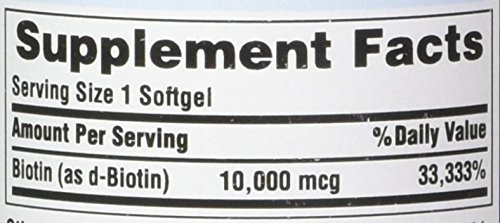 Biotina Ultra Mega 10000mcg Puritan's Pride 100 Softgels