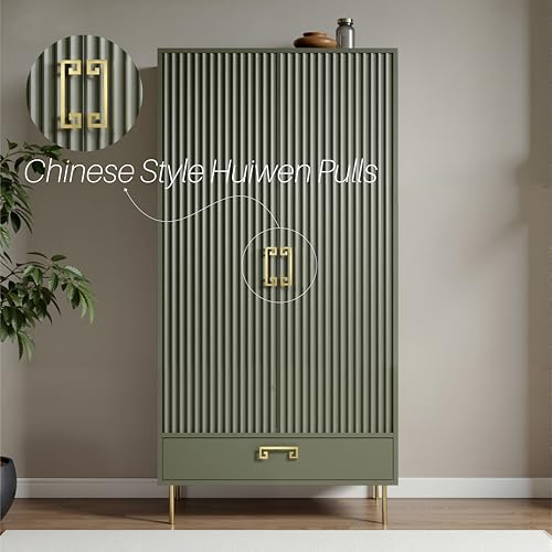 image for Sovigee 2pcs Cabinet Handles 128mm (5 inch) Gold, Chinese Style Huiwen