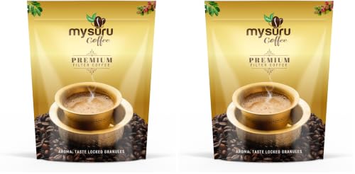 MYSURU COFFEE Premium Filter Coffee Powder 100g | Aromatic Taste [80% Coffee - 20% Chicory] | Traditional South Indian Blend | Freshly Roasted Ground Coffee (Pack of 2)