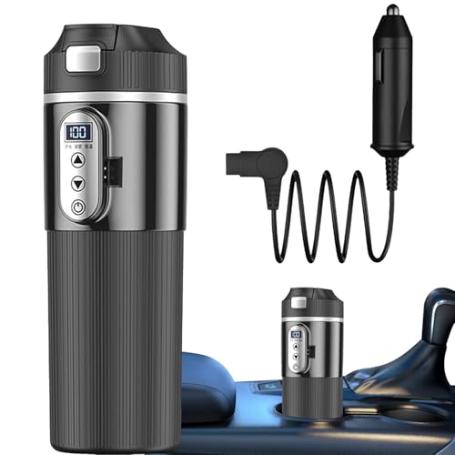 tazza da viaggio riscaldata - pallone automatico elettrico, tazza termica inossidabile | 12v 24V bottiglia di riscaldamento portatile, bollitore caldaia per bevande a caldo per guidare i viaggi in cam