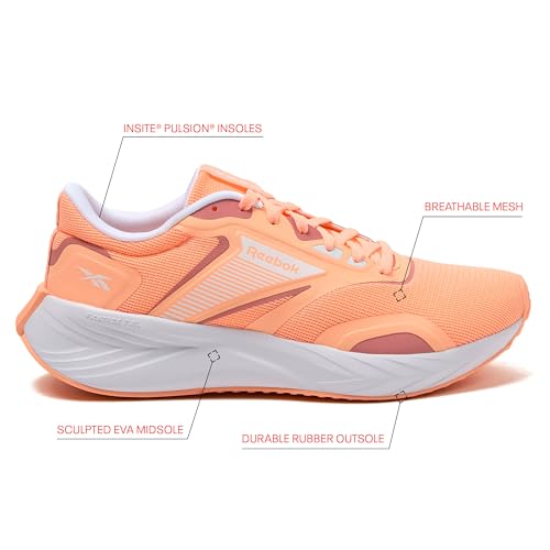 Reebok Next Mile Running Shoes for Women, White or Black, Size 6 to 12 Athletic Gym Workout Womens Sneakers, Peach/White, 7 by Reebok - Used condition - Image 2