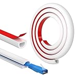 FIXCHORD Mini Cable Trunking, Self-Adhesive Cable Cover, Cable Management Trunking, Hide Wires on Walls, Flame Retardant, Paintable, Cable Tidy for Home, Office, 15mm (W)x10mm (H)x1m Lengths – White