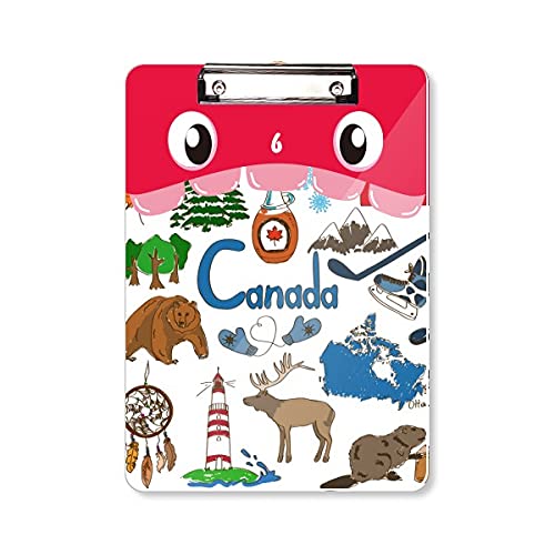 Bloc-notes A4 Canada animaux du paysage avec dossier à tête plate pour l'apprentissage