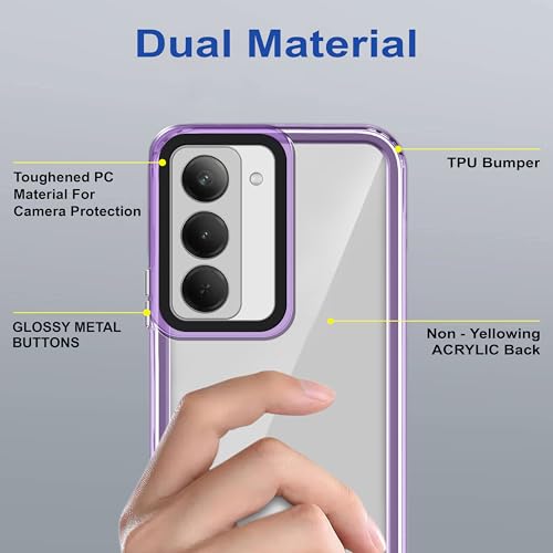 Image of Zapcase Back Case Cover for Realme P3x 5G | Compatible for Realme P3x 5G Back Cover | Case Cover with Camera Protection | (TPU + PC | Translucent Purple)