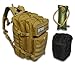 VALSKY Mochila tactica 45L || Bolsa de hidratación + Funda impermeable + Bandera España PVC || Mochila Militar para senderismo , mochila crossfit, mochila trekking || (45L, Beige España)