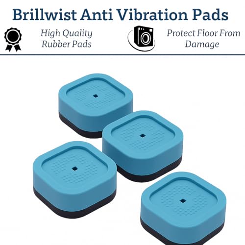 Image of Anti-Vibration Floor Pads, Noise Cancelling Shock Absorber Furniture Risers, Anti-Skid Floor Protection Rubber Support for Washing Machine, Dryers, Refrigerator (Pack of 4, Square)