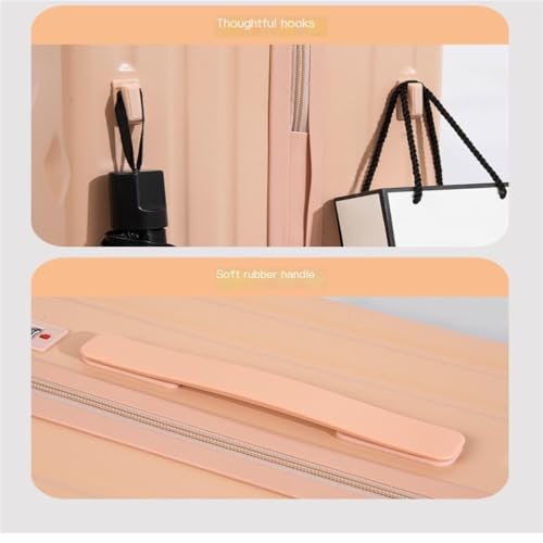 Suitcase Men's and women's luggage 20-inch boarding code leather suitcase multifunctional sturdy suitcase Luggage(Black)2