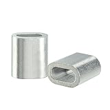 sourcing map 50 Stück 0.5mm Aluminum Oval Form Kabel Drahtseil Ärmel Clips Crimpen Schleifen DE de