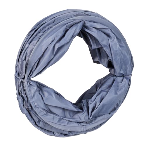 Relaxdays Katzentunnel, Faltbare Katzenröhre, S-Form, HBT: 25 x 131,5 x 35 cm, Spieltunnel, 4 Ausgänge, Polyester, grau