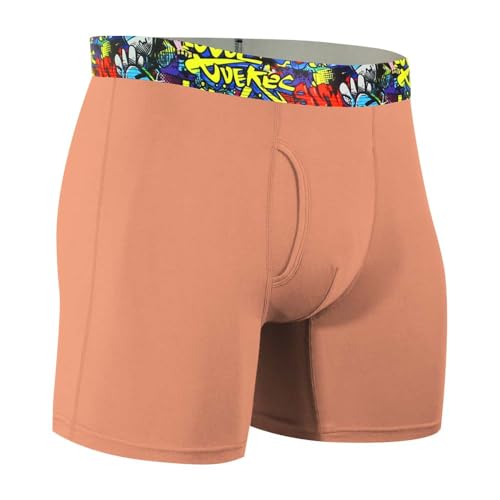 Men's Underwear Boxer Briefs Bamboo Viscose Trunks Breathable and Cool with Fly Underwear for Men (4 or 7 Pack)4