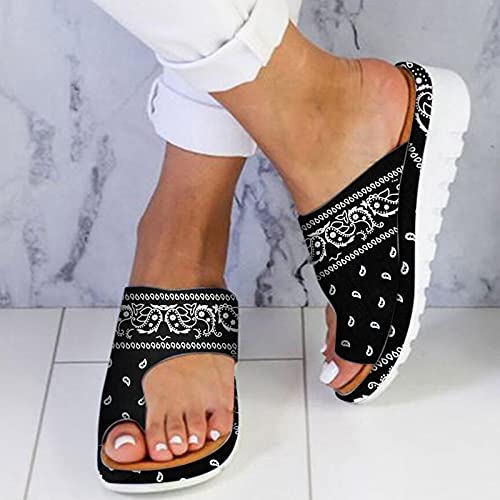 Pbnbp Summer Beach Flip Flops For Women Casual Flat Sandals Outdoor Dressy Toe Ring Slides Fashion Printed Upper Comfy Beach Shoes thumb #1