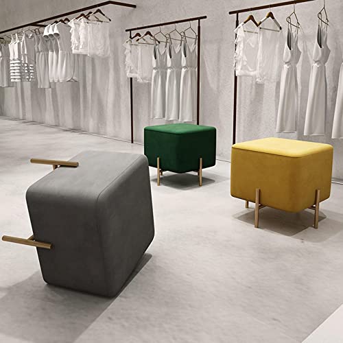 Ottomans pour la chambre et assise d'appoint jaune - 4