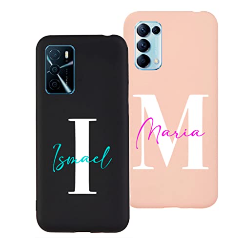 Personaliza tu Funda de Silicona Líquida para OPPO con Inicial y Nombre [Tacto Sedoso-Suave]. Carcasa Personalizable, [Protección contra Caídas](OPPO A16 - OPPO A16s - OPPO A54s) Cover