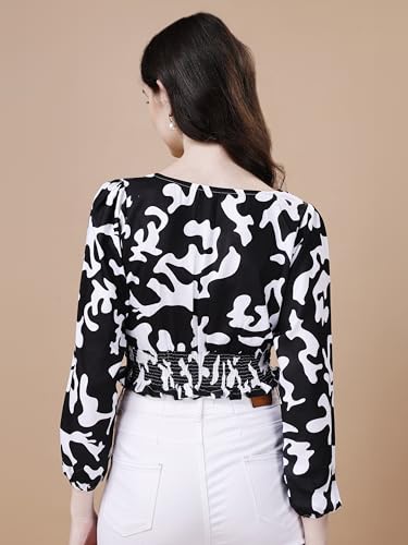 Image of Wedani Women's Casual Foral Print Puff Sleeve Regular Top