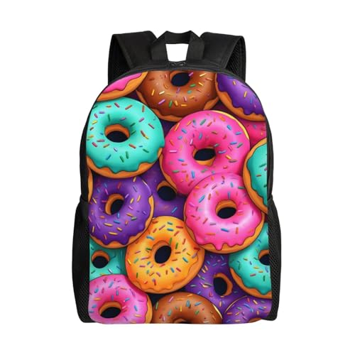 Multipurpose Anti-Theft Daypack Backpack for Men and Women, Great for Trekking, Running, Outdoor Activities (Sweet Donuts Art)