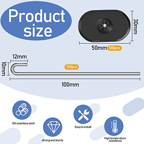 Solar Panel Bird Guard Fastener Clips Guard Clips Kit for Bird Pigeon Fence Roll Kit Stainless Steel Critter Fastener for Solar Panel Bird Wire Pigeon Fence(120 Sets)