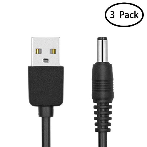 HUACAM HC05 3 Pack USB to 5.5 mm/2.1 mm 5 Volt DC Barrel