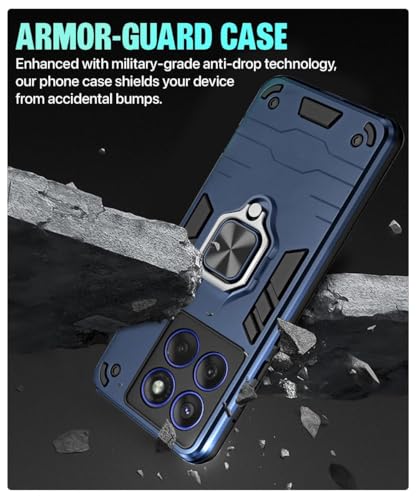 Image of AIBEX Armor Back Cover Compatible for Motorola Edge 60 Stylus 5G| Rugged Shockproof Case with Ring Holder & Kickstand | Military-Grade Protection | Magnetic Car Mount Compatible